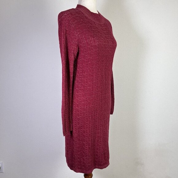 Abercrombie and Fitch Knit Longsleeve Dress Women's Medium Red Valentines Day - Picture 12 of 15